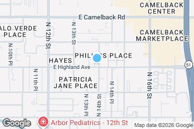 Map image of the property - 1352 E Highland Ave