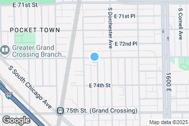 Map image of the property - 7308 S Kenwood Ave