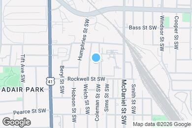 Map image of the property - 805 Coleman St SW
