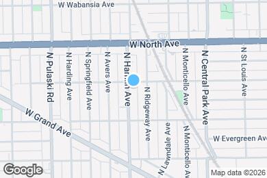 Map image of the property - 1451 N Hamlin Ave
