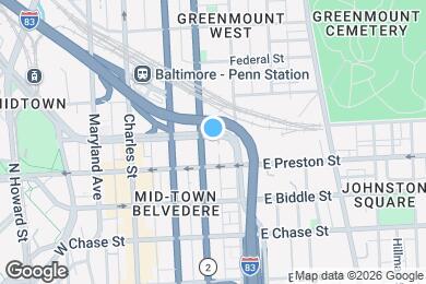 Map image of the property - 211 E Mt Royal Ave