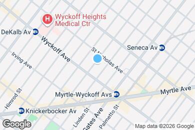 Map image of the property - 1 Bed | 1 Bath | $3,399 | Railroad Layout | Pet Friendly | L Train + Near M