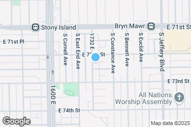 Map image of the property - 7219 S Ridgeland Ave