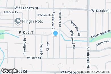 Map image of the property - 1108-1110 Ponderosa Dr