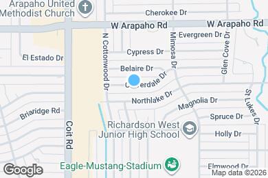 Map image of the property - Sleekly updated Richardson home with shady backyard & patio