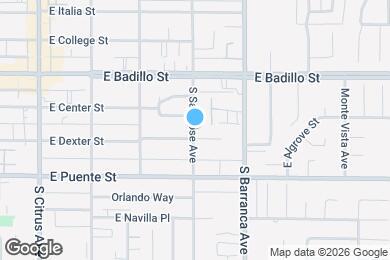 Map image of the property - 130 S Barranca Ave