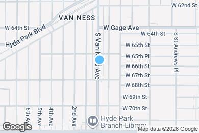 Map image of the property - 6582 S Van Ness Ave