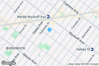 Map image of the property - Spacious 1.5-Bedroom Penthouse Apartment in Prime Bushwick!