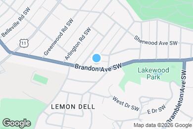Map image of the property - 1621 Brandon Ave SW
