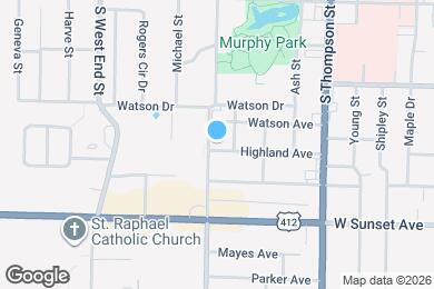 Map image of the property - 1216 Highland Ave