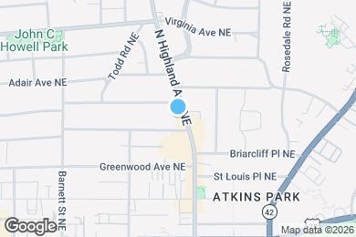 Map image of the property - 880 N Highland Ave NE