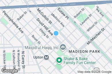 Map image of the property - 1847 Druid Hill Ave