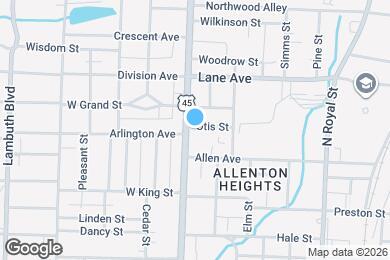 Map image of the property - 624 N Highland Ave