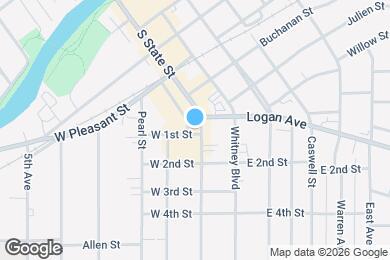 Map image of the property - 105 W 1st St