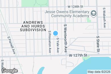 Map image of the property - 12552 S Yale Ave