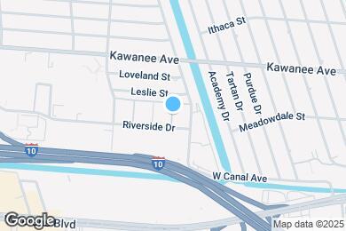 Map image of the property - Riverside Apartments of Metairie