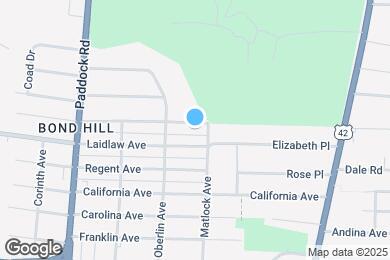 Map image of the property - 1421 Ryland Ave