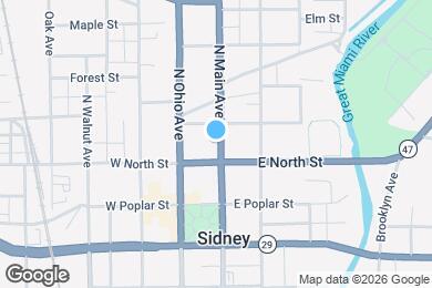 Map image of the property - 215 N Main Ave
