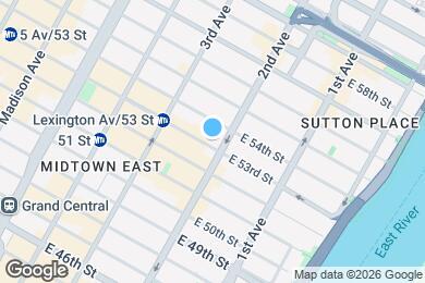 Map image of the property - Beautiful Sunlit 1-Bedroom in the Heart of Midtown East