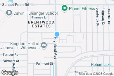 Map image of the property - 1799 N Highland Ave