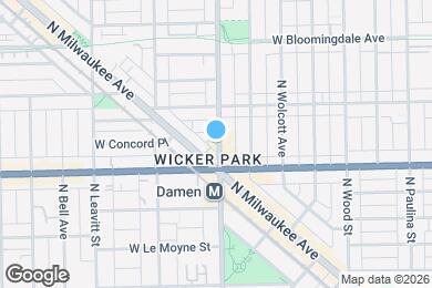 Map image of the property - 1628 N Damen Ave