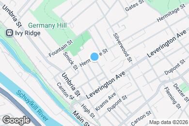 Map image of the property - Charming Manayunk Rowhome with Private Yard & Front Porch Near Main Street