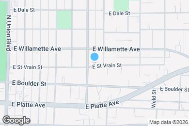 Map image of the property - 2310 E St Vrain St