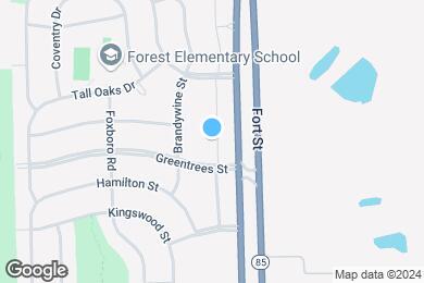 Map image of the property - Greentrees Apartments - Riverview, MI