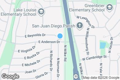 Map image of the property - 1550 E Anderson Dr