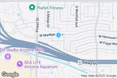 Map image of the property - 1222 W Hermosa Dr