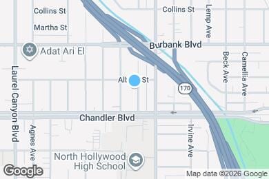 Map image of the property - Bright 2-Bedroom Valley Village Home with Large Backyard, Central A/C & Private Driveway — $3,995...