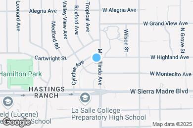 Map image of the property - 1015 N Michillinda Ave