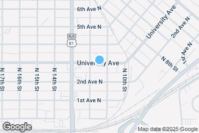 Map image of the property - 1111 University Ave