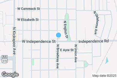 Map image of the property - 1503 N Broadway Ave
