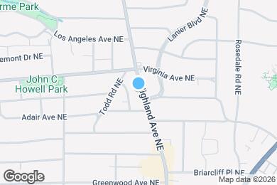 Map image of the property - 974 N Highland Ave NE