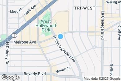 Map image of the property - 530 N San Vicente Blvd