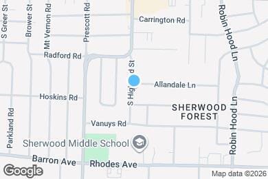 Map image of the property - 1040 S Highland St