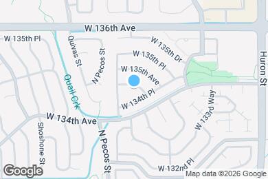 Map image of the property - 1364 W 134th Dr