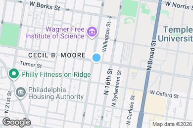 Map image of the property - 1628 Cecil B Moore Ave