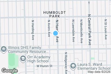 Map image of the property - 846 N Hamlin Ave