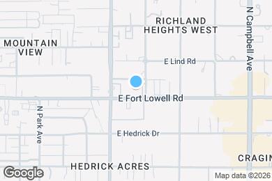 Map image of the property - 1347 E Fort Lowell Rd