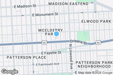 Map image of the property - 411 N Belnord Ave