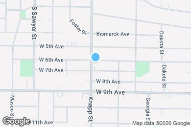 Map image of the property - 953 W 6th Ave