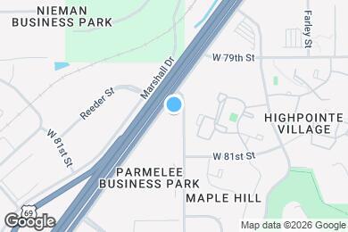 Map image of the property - Furnished Studio-Kansas City - Lenexa - 87th St.