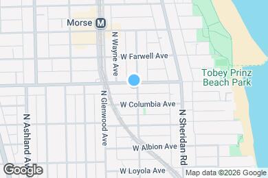 Map image of the property - 1303 W Pratt Blvd