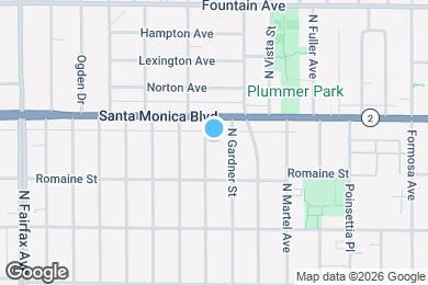 Map image of the property - 1040 N Sierra Bonita Ave