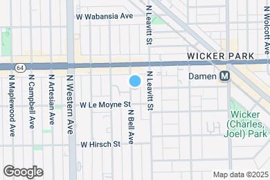 Map image of the property - 1521 N Bell Ave