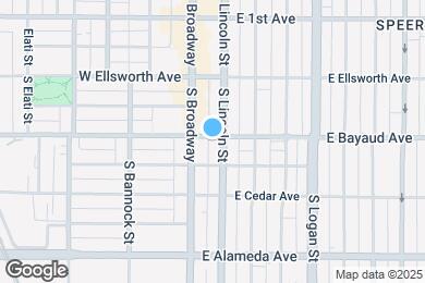 Map image of the property - 22 E Bayaud Ave