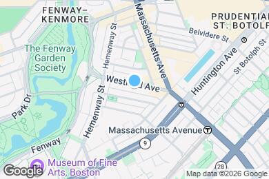 Map image of the property - Westland & Hemenway Apartments