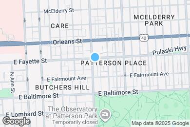 Map image of the property - 141 N Patterson Park Ave